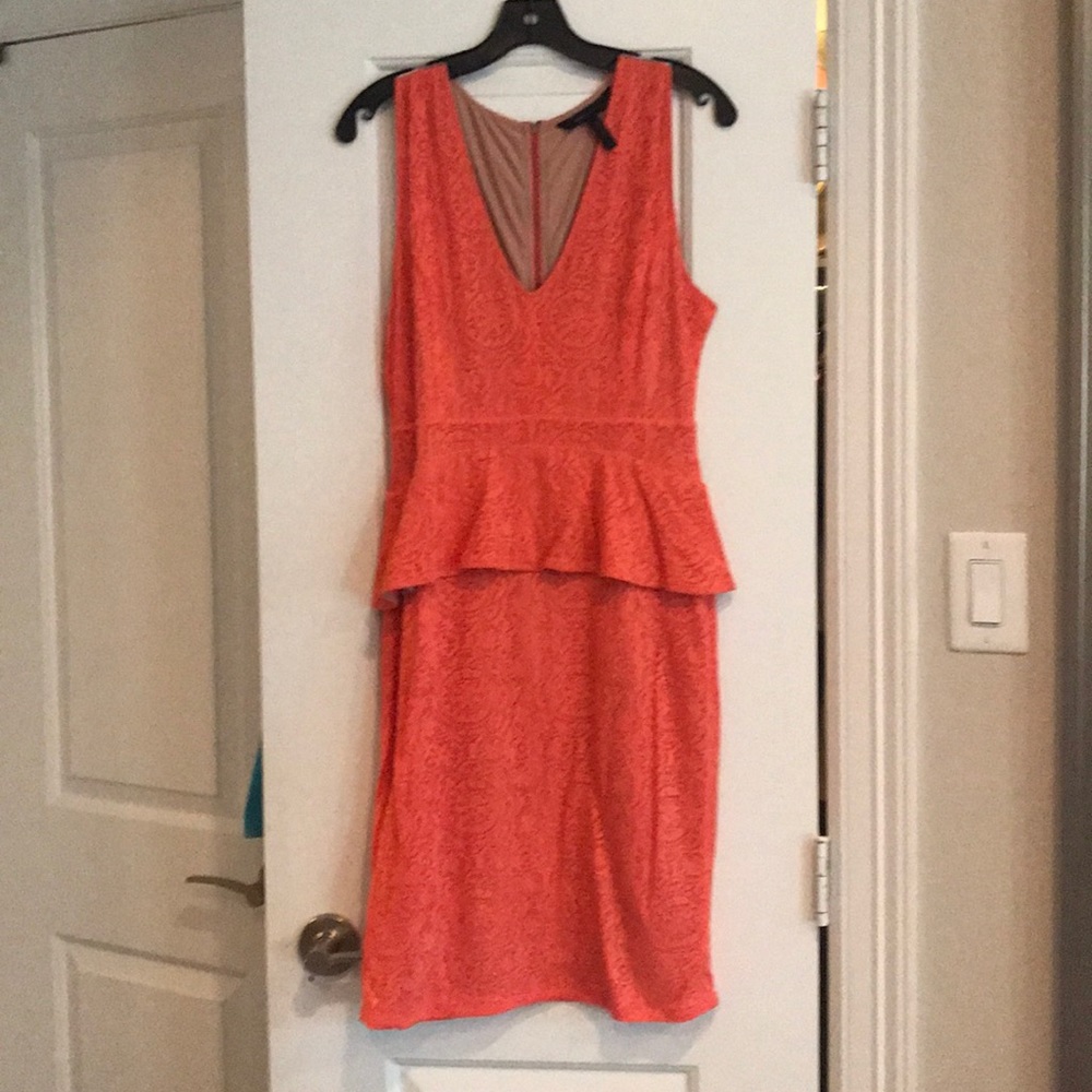 Peplum coral orange dress!